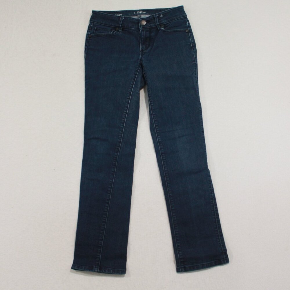 Ann Taylor Loft Women Blue Jeans Casual Denim Curvy Straight Size 25/0 P